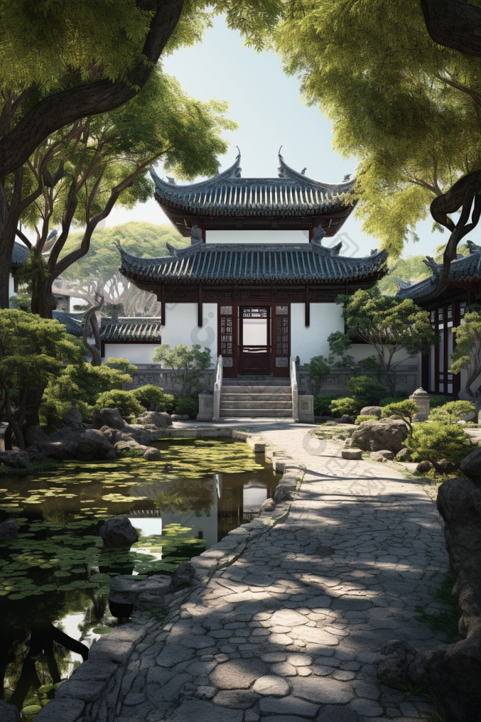 中式园林建筑苏州古图片-包图网