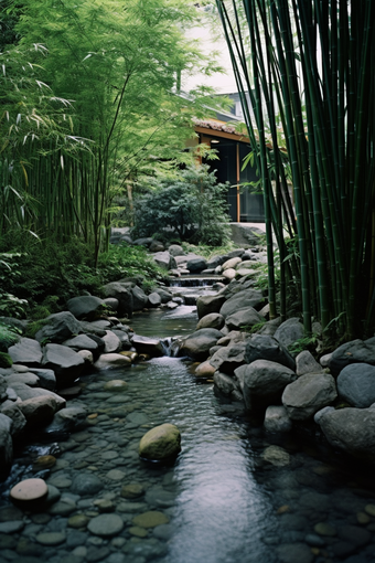 中国古代田园<strong>小院</strong>植物树木