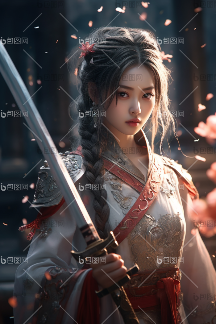 东方女剑客高清图片下载-包图网