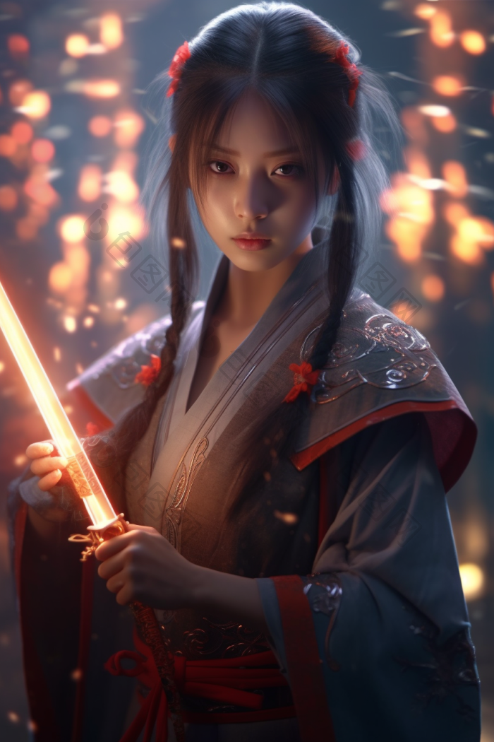 东方女剑客高清图片下载-包图网
