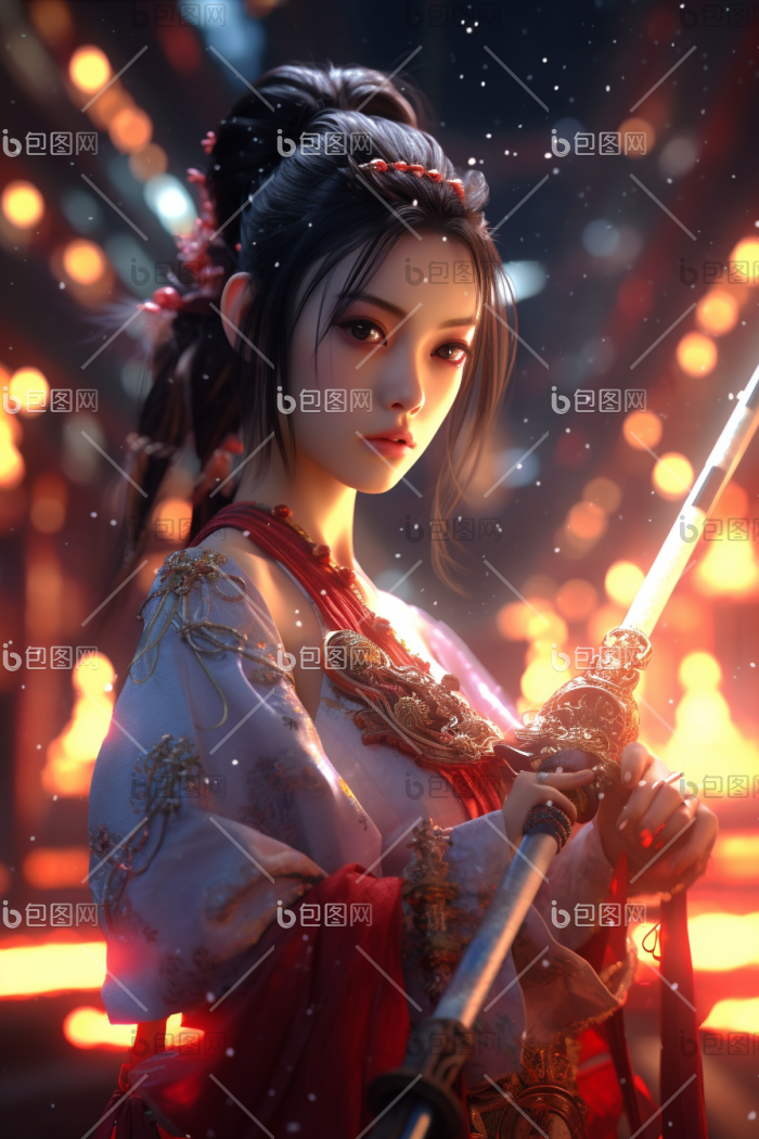 东方女剑客高清图片下载-包图网