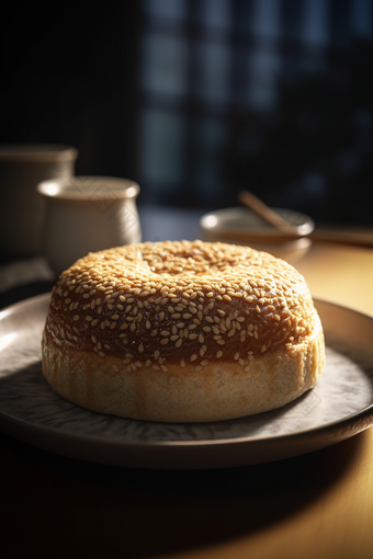 传统美食芝麻饼高清食物糕点