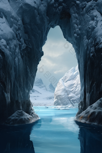 <strong>蓝色自然</strong>冰川洞穴冰山风景