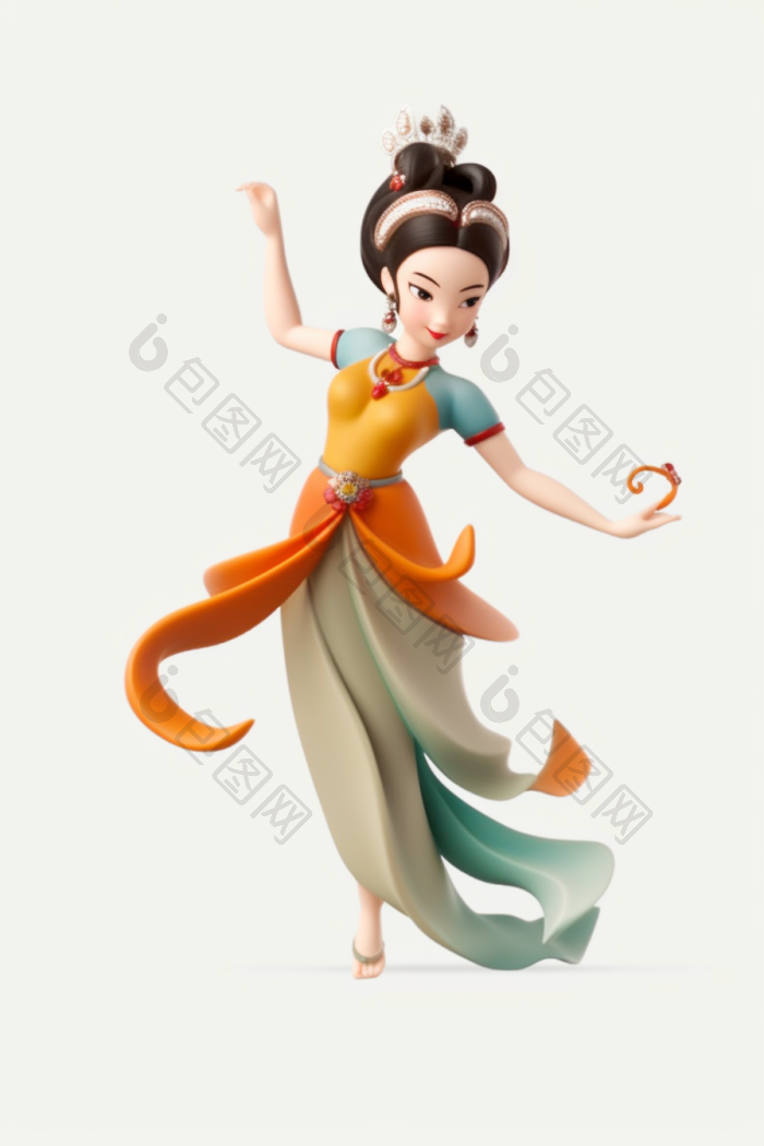 敦煌飞天人物插图png下载-包图网