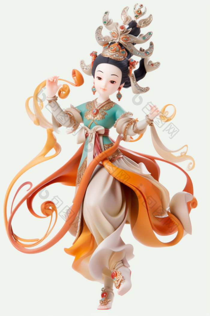 敦煌飞天人物插图png下载-包图网
