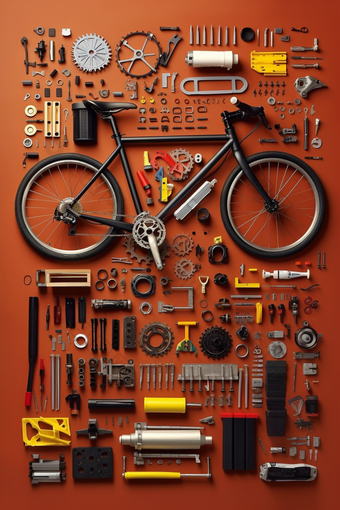 自行车车零件分解图展开背景图50图片