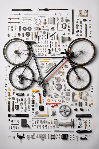 自行车车零件分解图展开背景图车架变速图片