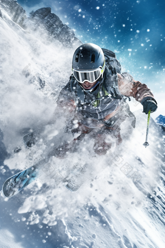 极限运动高山滑雪人像摄影3