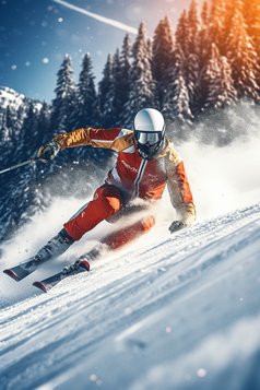 极限运动高山滑雪人像摄影图2
