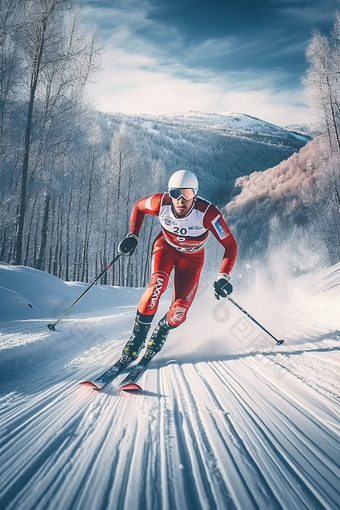 极限运动高山滑雪人像速度体育
