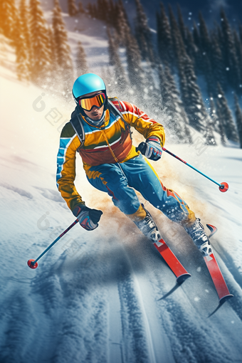 极限运动高山滑雪<strong>人像</strong>摄影图8