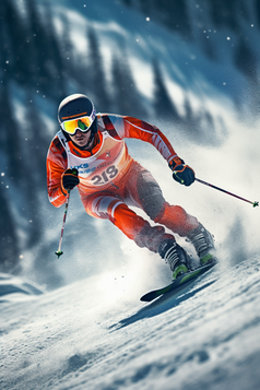 极限运动高山滑雪人像摄影图18