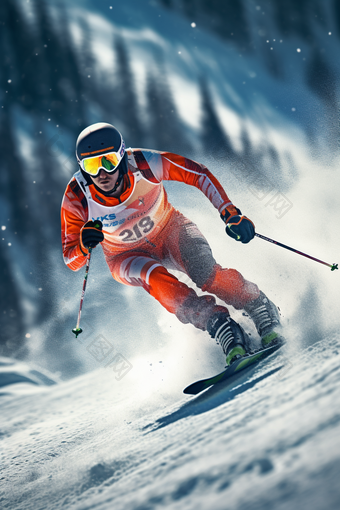 极限运动高山滑雪人像摄影图18