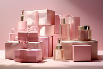 粉色香水礼盒淡粉色美丽