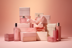 粉色香水礼盒摄影图8