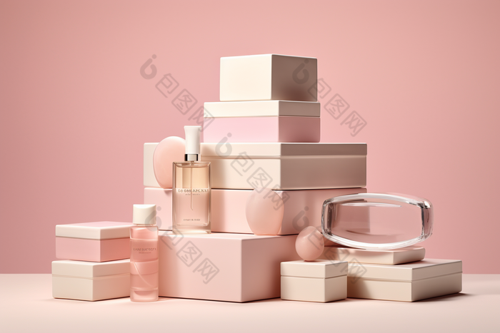 粉色香水礼盒套装产品