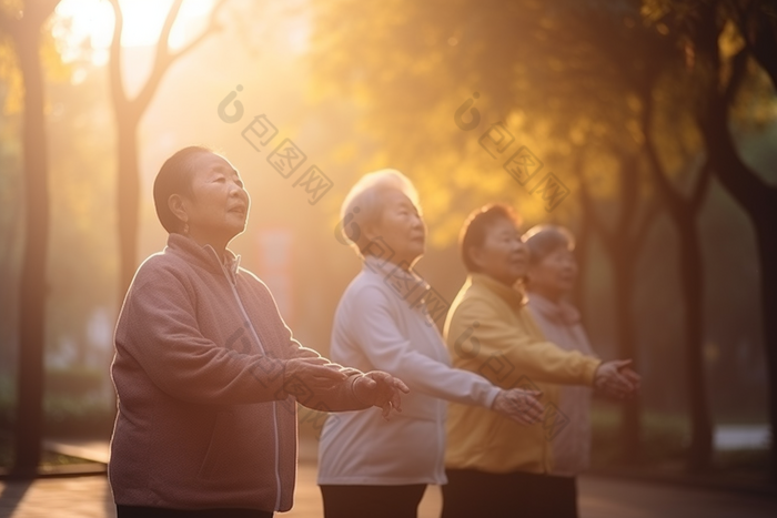 老年人休闲锻炼身体体育呼吸