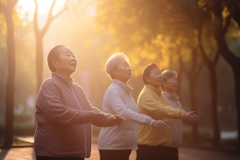 老年人休闲锻炼身体<strong>体育</strong>呼吸