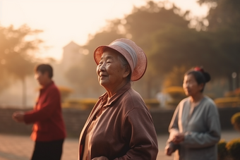 老年人休闲锻炼身体清晨<strong>运动</strong>