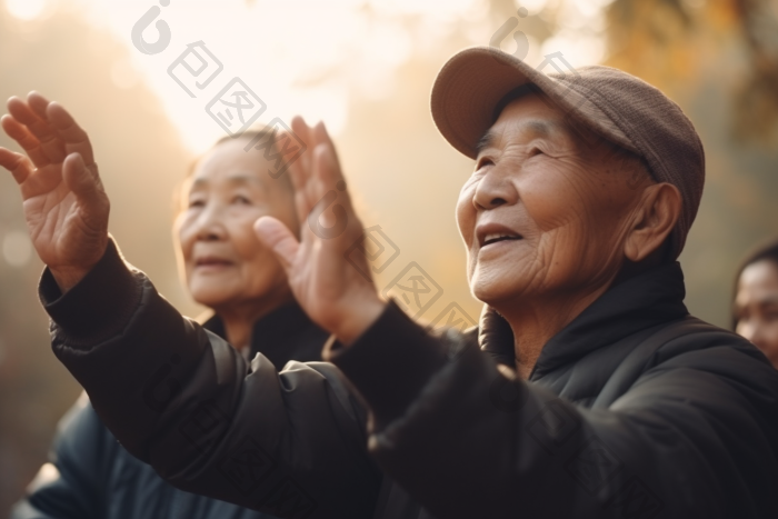 老年人休闲锻炼身体体育活动阳光图片-包图网