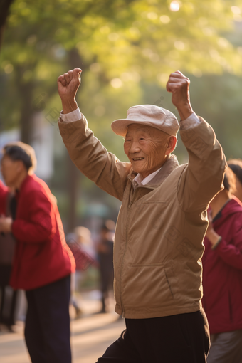 老年人休闲锻炼身体竖图<strong>健康</strong>体育