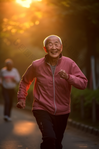 老年人休闲锻炼身体竖图保养阳光