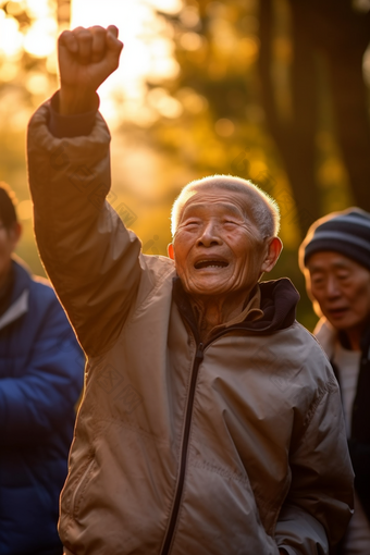 老年人休闲锻炼身体竖图体育户外