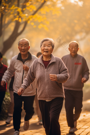 老年人休闲锻炼身体竖图体育活动保养