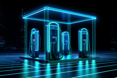 未来科技感新能源车充电站摄影图24