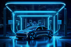 未来科技感新能源车充电站摄影图8