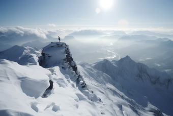 高耸入云的雪山阳光冰山