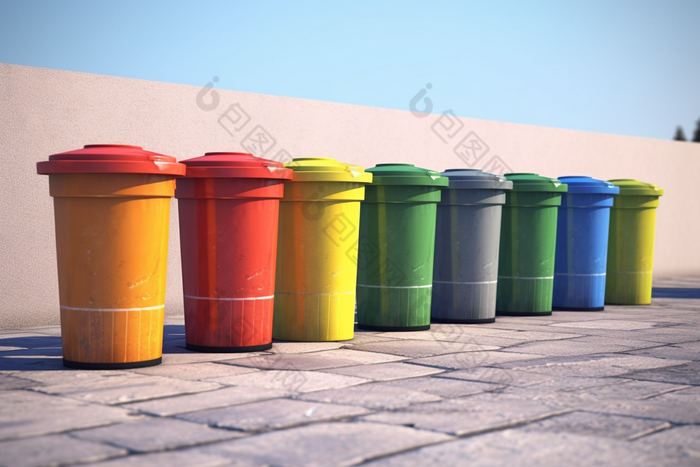 城市环保垃圾分类垃圾桶摄影图18