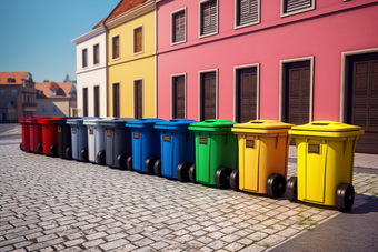 城市环保垃圾分类垃圾桶干桶湿桶