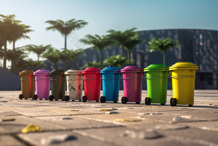 城市环保垃圾分类垃圾桶摄影图28