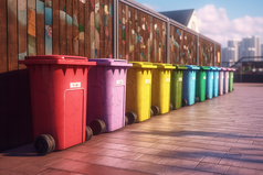城市环保垃圾分类垃圾桶摄影图26