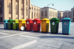 城市环保垃圾分类垃圾桶摄影图15