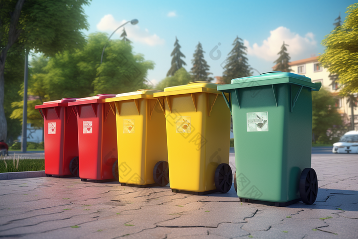 城市环保垃圾分类垃圾桶摄影图21