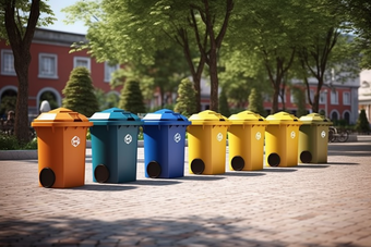 城市环保垃圾分类垃圾桶摄影图5