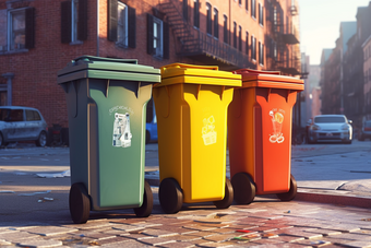 城市环保垃圾分类垃圾桶摄影图3