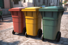城市环保垃圾分类垃圾桶摄影图9