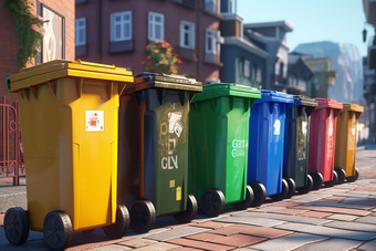 城市环保垃圾分类垃圾桶摄影图13