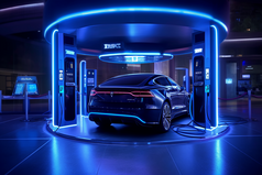 未来科技感新能源车充电站摄影图28