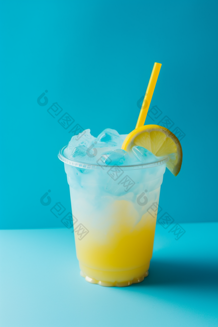 冰镇的柠檬饮品夏天酷暑