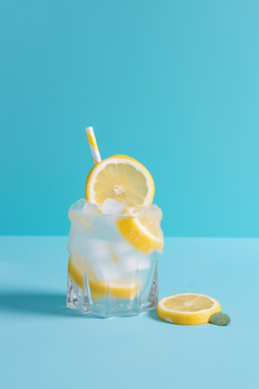 冰镇的柠檬饮品摄影图19