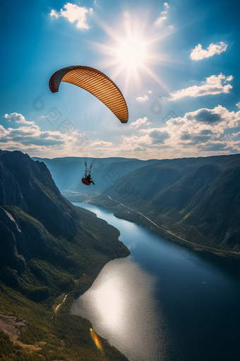 户外高空滑翔伞运动健康体育竞技