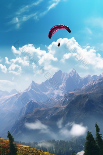 户外高空滑翔伞运动体育竞技