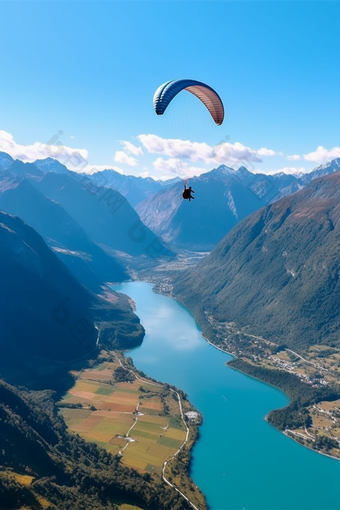 户外高空滑翔伞运动健康天空