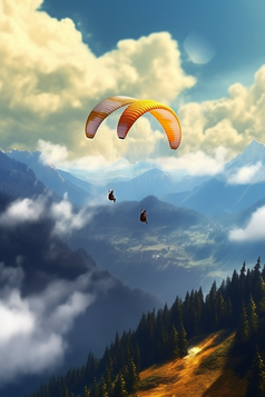 户外高空滑翔伞运动摄影图29
