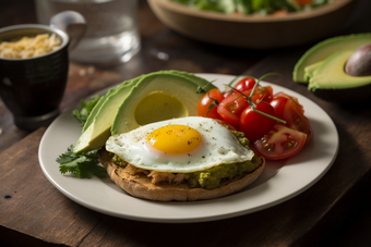健康鸡蛋面包早餐简餐荷包蛋