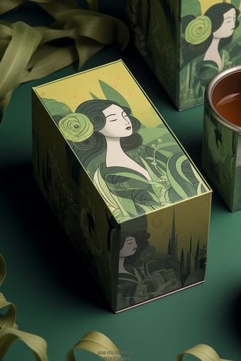 绿色茶叶<strong>包装商业</strong>礼盒